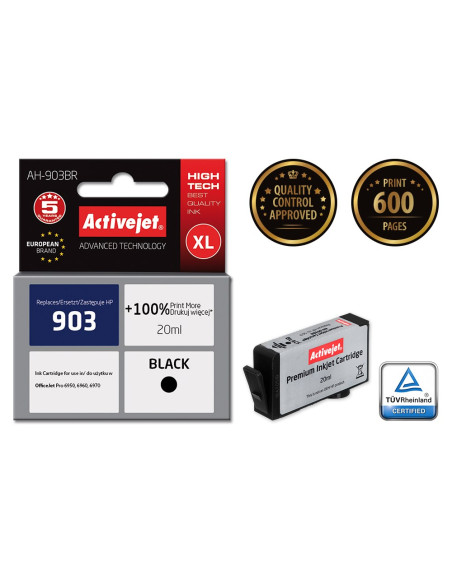 Activejet Ah-903Br Tusz (Zamiennik Hp 903 T6L99Ae  Premium  20 Ml  Czarny)