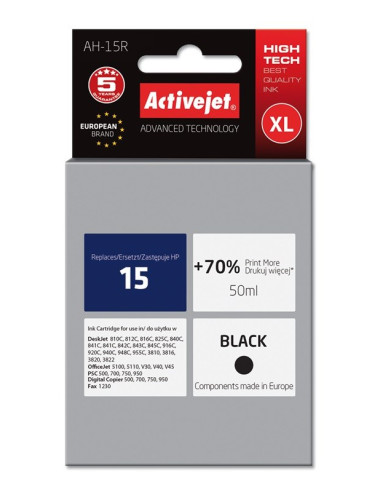 Activejet Ah-15R Tusz (Zamiennik Hp 15 C6615N  Premium  50 Ml  Czarny)