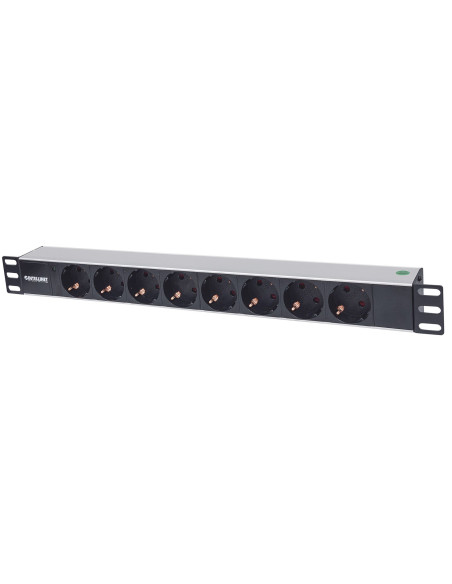 Intellinet 714037 Rozdzielacz Zasilania Pdu 8 X Gniazdo Sieciowe 1U Aluminium, Czarny