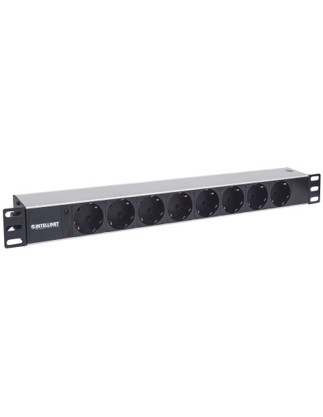 Intellinet 714037 Rozdzielacz Zasilania Pdu 8 X Gniazdo Sieciowe 1U Aluminium, Czarny