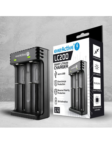 Everactive Ładowarka Do Akumulatorków Cylindrycznych Li-Ion Lc200