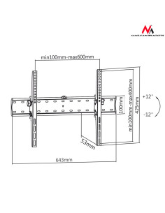 Uchwyt Ścienny Do Telewizora Maclean Mc-668 (Ścienne, Uchylny  37" - 70"  Max. 40Kg) 2