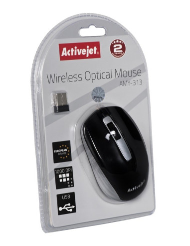Activejet Mysz Bezprzewodowa Amy-313 Usb (Optyczna  1200 Dpi  Czarna)