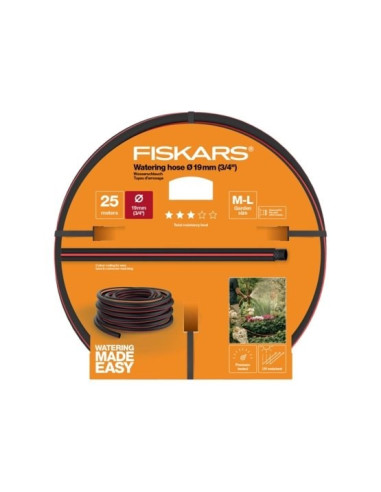 Fiskars 1027100 Wąż Ogrodowy 25 M Nad Ziemią Czarny, Pomarańczowy