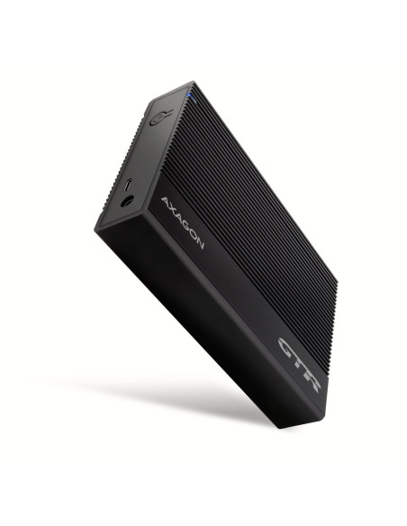 Axagon Ee35-Gtr Usb-C 3.2 Gen 1 - Sata 6G, Obudowa Zewnętrznego Dysku Twardego 3.5", Ryflowana - Czarna