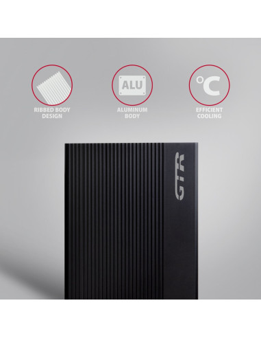 Axagon Ee35-Gtr Usb-C 3.2 Gen 1 - Sata 6G, Obudowa Zewnętrznego Dysku Twardego 3.5", Ryflowana - Czarna