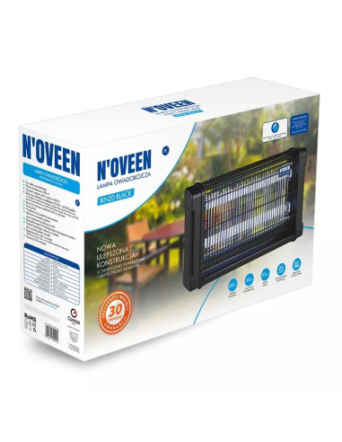 Lampa Owadobójcza Noveen Ikn20 Black 2X10 Wat