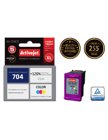 Activejet Ah-704Cr Tusz (Zamiennik Hp 704 Cn693Ae  Premium  21 Ml  Kolor)