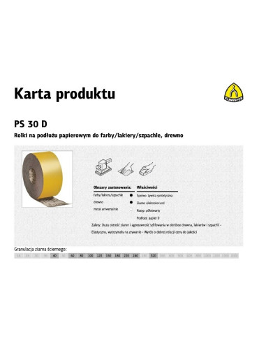 Klingspor Rolka Na Podłożu Papierowym Ps30D 115Mm Gr.240  (50Mb)