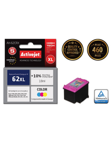 Activejet Ah-62Crx Tusz (Zamiennik Hp 62Xl C2P07Ae  Premium  18 Ml  Kolor)
