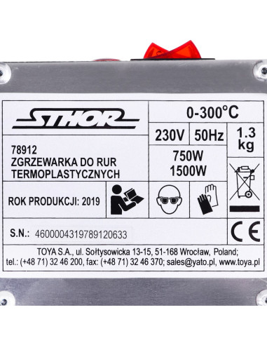 Zgrzewarka Do Rur Termoplastycznych Sthor 78912