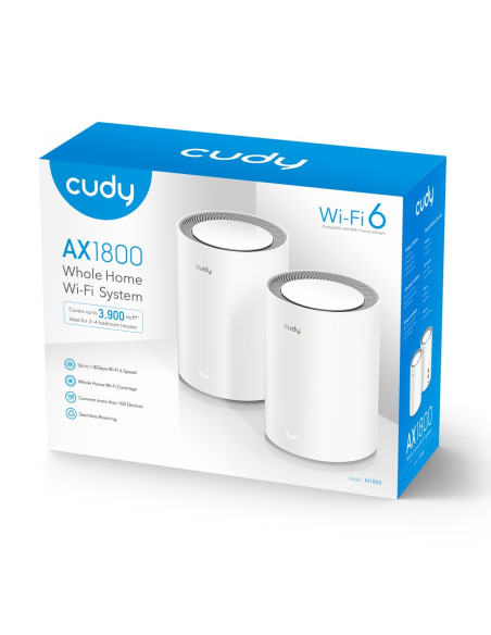 Access Point Cudy M1800 (2-Pack) Ax1800 Dual Band Wi-Fi 2X Gigabit Mesh