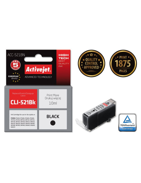 Activejet Acc-521Bn Tusz (Zamiennik Canon Cli-521Bk  Supreme  10 Ml  Czarny)