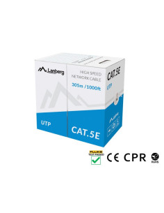 Kabel Sieciowy Lanberg Lcu5-11Cu-0305-S (U/Utp - U/Utp   Utp  305M  Kat. 5E  Kolor Szary)