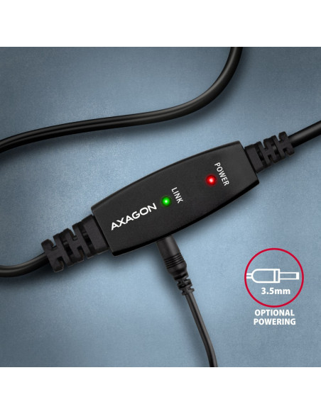 Axagon Adr-215B Usb 2.0 A-M -  B-M Active Connecting/Repeater Cable 15M - Kabel - Digital/Daten Kabel Usb Usb A Usb B Czarny