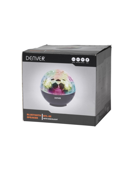 Głośnik Bt Denver Btl-65Mk2 Z Lampą Dyskotekową Led