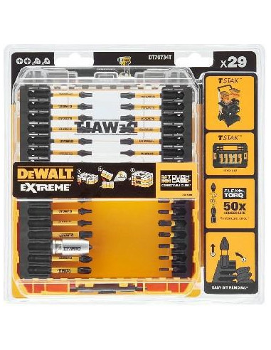 Zestaw Bitów Udarowych 29El Dewalt Dt70734T Flextorq Toughcase+