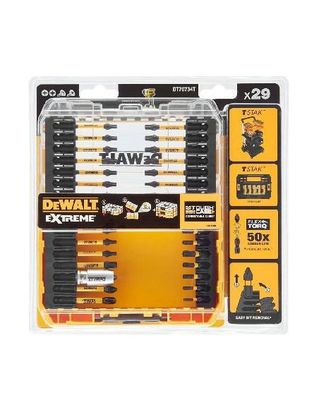 Zestaw Bitów Udarowych 29El Dewalt Dt70734T Flextorq Toughcase+
