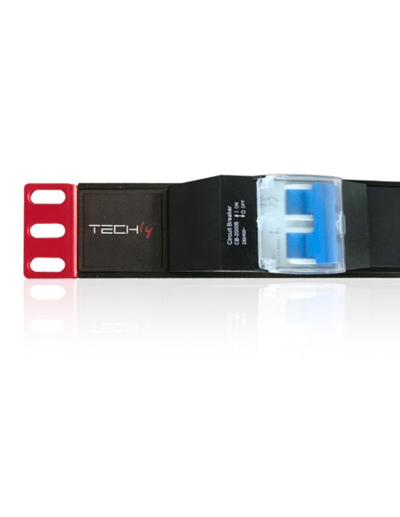 Techly I-Case Strip-61Ud Rozdzielacz Zasilania Pdu 6 X Gniazdo Sieciowe 1U Czarny, Czerwony