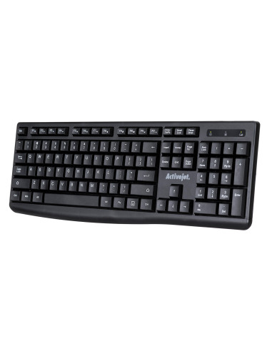 Activejet K-3803Sw Klawiatura Bezprzewodowa Zasilanie Baterią 1X 1,5V Aaa Czarna