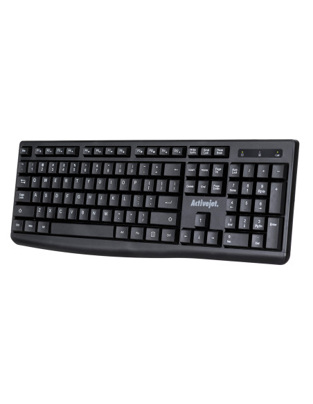 Activejet K-3803Sw Klawiatura Bezprzewodowa Zasilanie Baterią 1X 1,5V Aaa Czarna