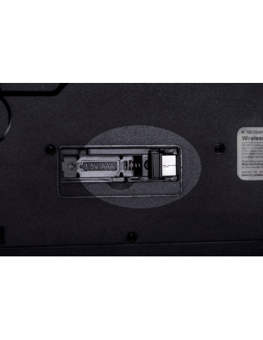 Activejet K-3803Sw Klawiatura Bezprzewodowa Zasilanie Baterią 1X 1,5V Aaa Czarna