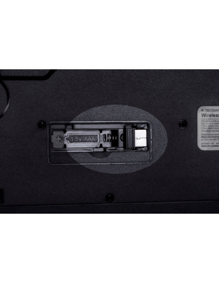 Activejet K-3803Sw Klawiatura Bezprzewodowa Zasilanie Baterią 1X 1,5V Aaa Czarna