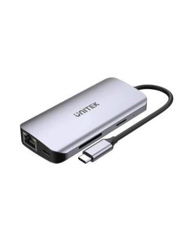 Unitek Aktywny Hub Usb-C 2X Hdmi, Czytnik Sd, 4K, Rj-45, Pd 100W, 5 Gbps