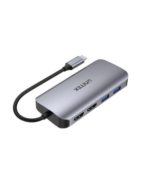 Unitek Aktywny Hub Usb-C 2X Hdmi, Czytnik Sd, 4K, Rj-45, Pd 100W, 5 Gbps